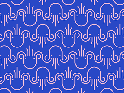 Salty pattern flat illustration monoline octopus pattern sea sea creature vector