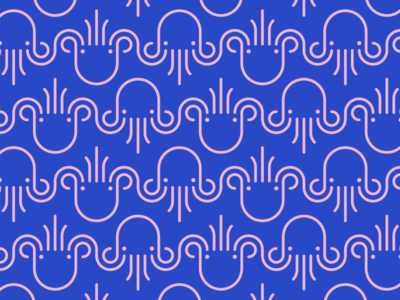 Salty pattern flat illustration monoline octopus pattern sea sea creature vector
