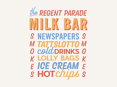 Mural type mashup up milk bar mural snacks typography vintage