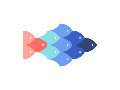 T@W Concept branding fish fish logo flat illustration logo ocean school sea team vector