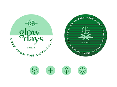 Cosmetic identity badge beauty branding cosmetic face mask green icons identity logos natural roundel typography vegan