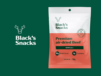 Air-dried beef beef branding bull cow food logo design meat packaging protein snack
