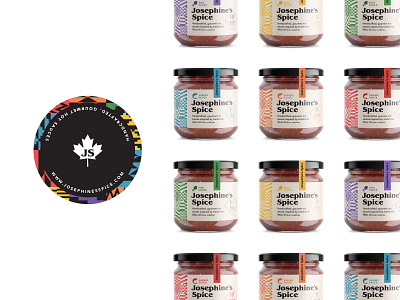 J'S Spice jar labels african branding canadian cuisine fish food gourmet hot sauce jar label packaging shrimp