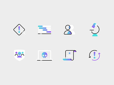 Pure Security icons colourful cyber security flat gradient icons illustration security security app vector