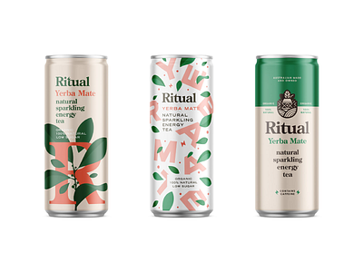 Ritual Can mockups beverage branding can drink energy logo natural organic packaging tea typography