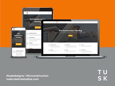 New website launch for KLC Construction & Roofing construction landing page logo ui design ux design