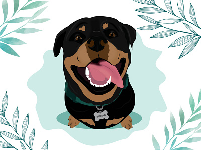 Tupac the Rottweiler design dog dog illustration illustration rottweiler wacom intuos