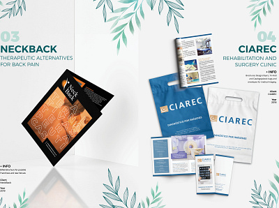 NeckBack & Ciarec bags brochure design health trifold