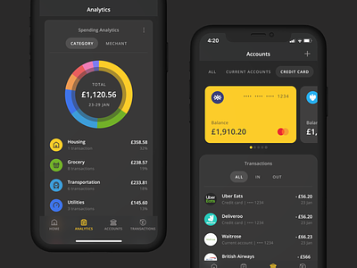 Financial dashboard design finance fintech interface design ios app open banking ui ux