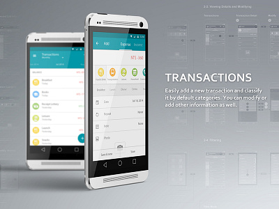 Monnie android app app gui material design money tracker ui ux