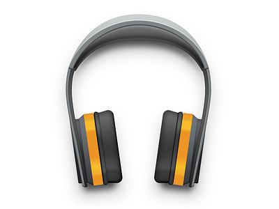 Headphone icon skeumorphism