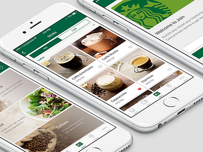 Starbuck App Redesign interface design ios app material design ui ux