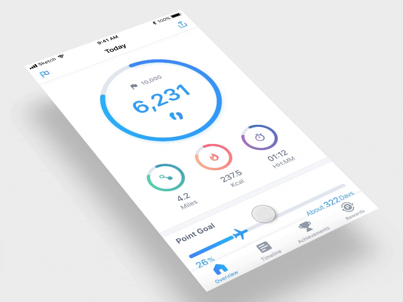 Walk Your Way to a Better Life concept flinto ios app