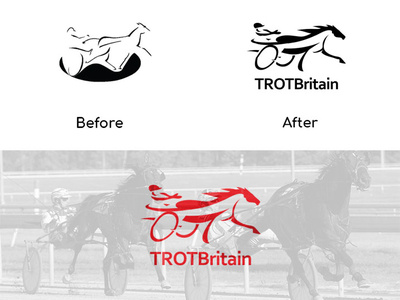 Logo Redesign - Trotbritain brand branding clean design flat graphic design harness horse horse logo icon identity illustration illustrator logo minimal movement racing redesign speed vector