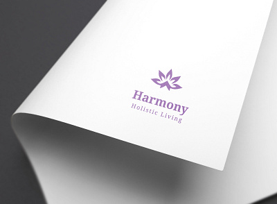 Harmony Holistic Living Logo MockUp brand branding clean design flat graphic design health healthcare holistic icon identity illustrator living logo minimal mock up mockup paper purple wellness