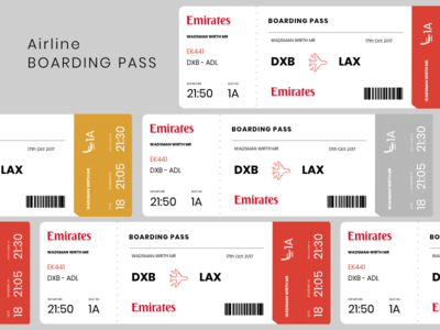 Emirates Boarding Pass Concept by Waqas Saeed - Dribbble