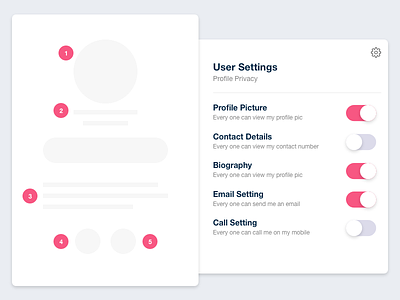 Daily UI Challenge Day007 - User Settings button challenge contact daily email follow mobile picture profile settings toggle ui