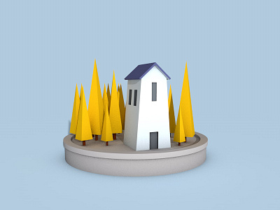 Low Poly House - Cinema 4D