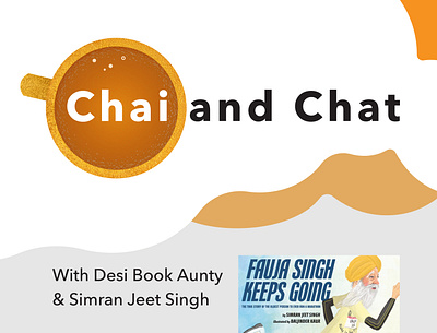 Chai and Chat with Desi Book Aunty and YA Authors branding design illustration typography