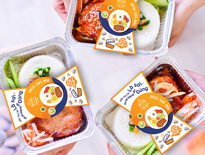 Take away broken rice brand branding branding design broken rice design a day graphic design illustration design label logo logo design logodesign lunchbox maydesign rice rice box thietkecotam