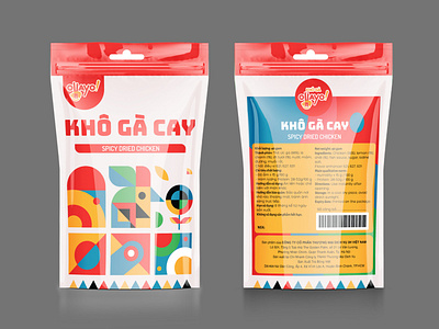 Dried chicken packaging - Khô gà branding design a day geometric style design graphic design maydesign package package design packaging thietkecotam