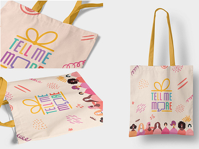 Tell Me More / Branding bag bag design bags branding branding design design a day design agency graphic design logo logodesign maydesign namecard overlapping thietkecotam