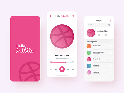 Hello Dribbble! debut shot hello dribbble mobile app mobile ui music app splash screen ui