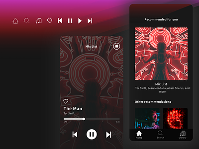 Icon set for a music app - App Icon design challenge icongraphy illustrator music music app neon colors ui ui design ui design challenge