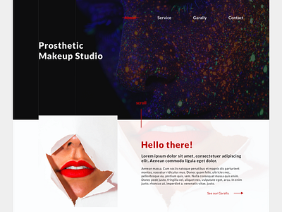 Prosthetic Makeup Studio Website - Landing page