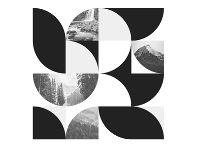 Pattern 001 blackandwhite circles design lake mountain pattern shapes