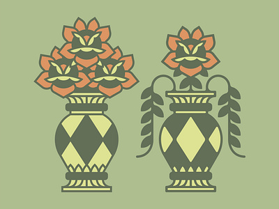 Flower Vase Study floral illustration vector