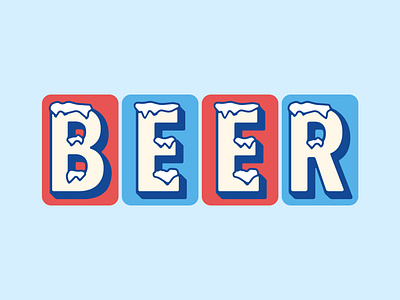 Ice Cold Beer beer design graphic design illustration typedesign typogaphy vector