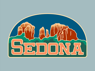 Revised Sedona Badge arizona badge bold design designer graphic design illustration rebound vector