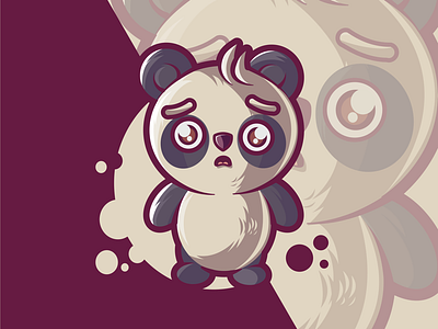 Shock of baby panda