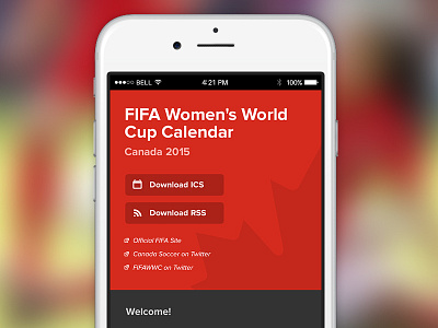 Women's World Cup Calendar (Mobile) 2015 calendar canada fifa football mobile responsive soccer wwc