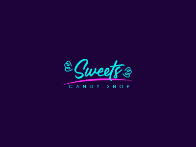 Sweets Candy Shop 80s branding candy shop hot pink identity logo sweets thirty day logos thirty logos challenge