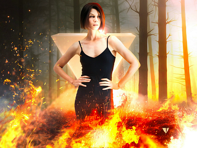 Photo Manipulation . fire girl. photomanipulation photoshop psd skills