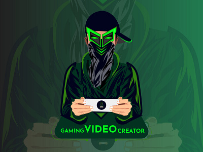 Gaming video crater mascot vector logo design