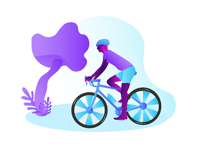 happy young man riding bicycle outside healthy lifestyle app bicycle colorful illustration design flat healthy lifestyle illustration illustration designers illustration illustrative illustrative illustration man bicycle or tree tree illustration ui ux vector web website young man riding bicycle