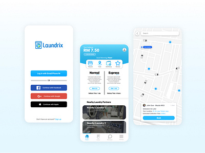 Mobile UI - Laundrix design figma laundromat laundry laundry app mobile mobile app mobile ui ui
