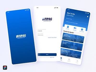 Mobile UI - Water Management App (FIPAG) adobe illustrator app app design app designer design figma figmadesign illustrator minimal ui ux