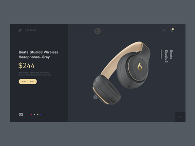beats购物web ui ux 主页 促销 店 极简主义 滑块 移动 简单 网站 网页设计 耳机 设计 音质