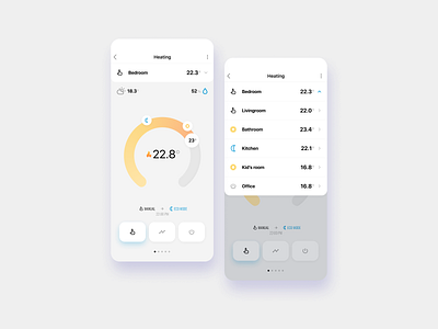 Smart Home Heating Control for MyJABLOTRON app clean design design figma heating smarthome thermostat ui ux