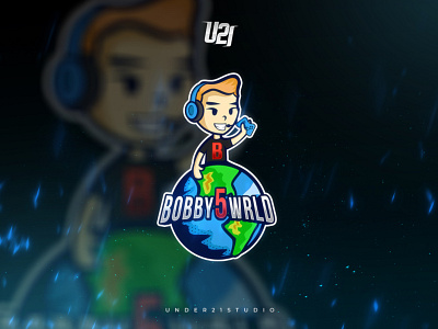 "BOBBY 5 WORLD" Gaming Logo For Streamer joystick