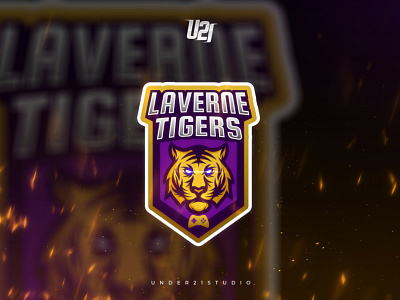 "LAVERNE TIGERS" Mascot Logo