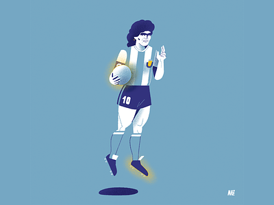 Maradona ad10s character design dani maiz editorial illustration football illustration legend maradona soccer tribute