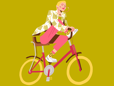 X Generation Girls - Biker and chewing gum biker character design chewing gum colourful dani maiz editorial illustration girl illustration magazine illustration