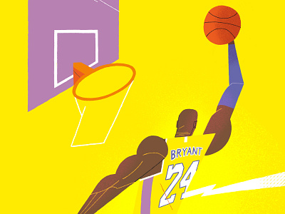 Kobe Bryant basketball black mamba character design colourful dani maiz editorial illustration illustration kobe bryant lakers legend magazine illustration nba