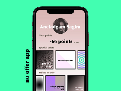no offer app app justforfun loyalty magdalenamigas mobile ui ux