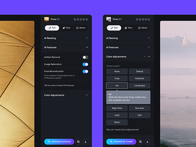 Sidebar design app colors design flat image interface minimal photos product product design purple ui ux web webapp